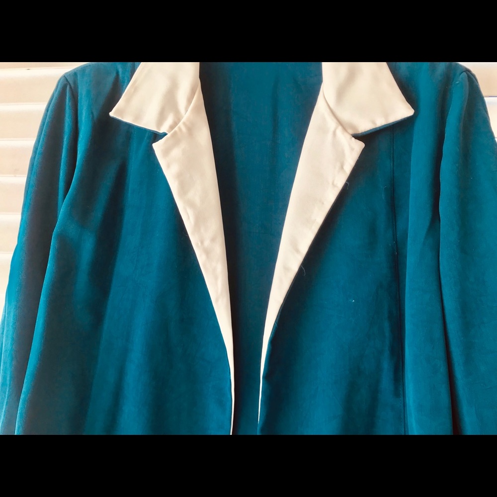 1970s Open Front Blue and White Blazer - Picture 6 of 7
